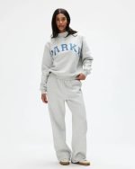 parke grey sweatshirt mock neck​