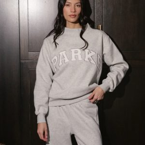 parke varsity mockneck sweatshirt​ grey