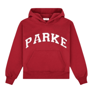 red parke hoodie