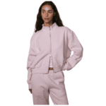 Parke Zip Up Mockneck Pink Model