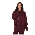 Parke Zip Up Mockneck Rose Close